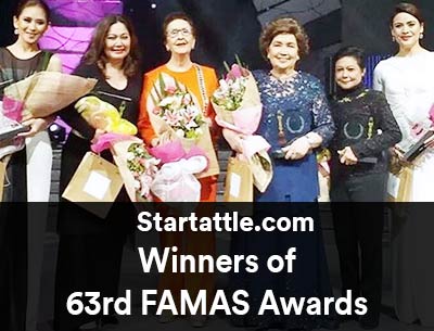 winners of 63rd famas awards filipino movies best actress actor toni gonzaga coco martin sarah geronimo maricel soriano 2015 nora aunor gloria romero dawn zulueta