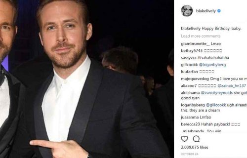 ryan reynolds trolled by wife blake lively cut out picture instagram with ryan gosling red carpet revenge happy birthday age husband relationship scientologist scientology sma 2010 recede like the tide scarlett johansen twitter daughter child actor 10 across superhero