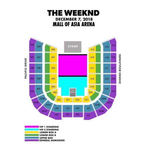 the weeknd live in manila asia december 2018 concert philippines seating map vip ticket prices lower box general admission