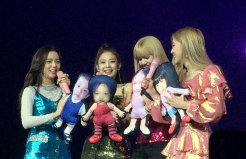 blackpink with their baby dolls
