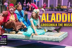 Aladdin cast with James Corden  funny Crosswalk the Musical