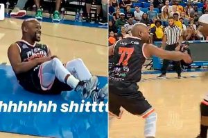 Floyd Mayweather breaks ankles on NBA celebrity game  Bone Collector