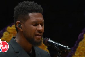 Remembering Kobe Bryant: Usher sings “Amazing Grace”, Lakers’ pregame ceremonies